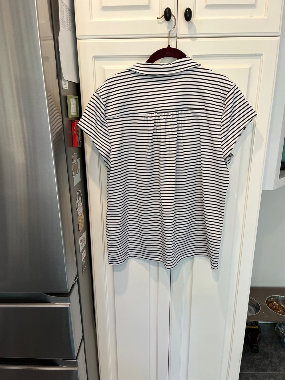 Chicos Striped Tee Shirt with cap sleeves. Size 2= 12 - Picture 3 of 7